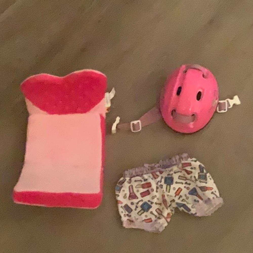 Build A Bear Bed and Bloomers with generic helmet - NWOT
